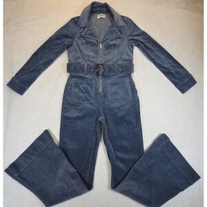 Show Me Your Mumu Womens Boho Jumpsuit Blue Corduroy Size M Western Cowgirl